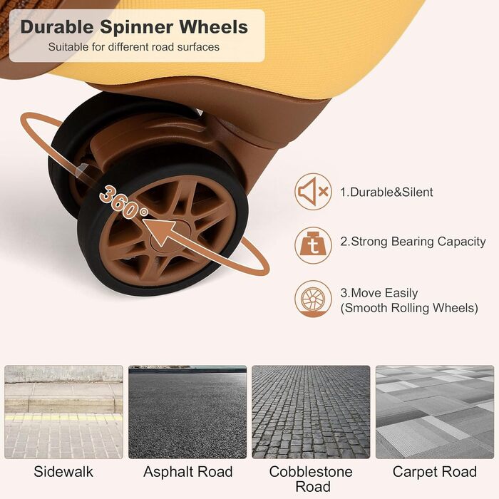 Валіза на колесах KONO з ABS-пластику, 75 x 48 x 29 см, з TSA-замком, білий колір, з косметичкою, ручна поклажа