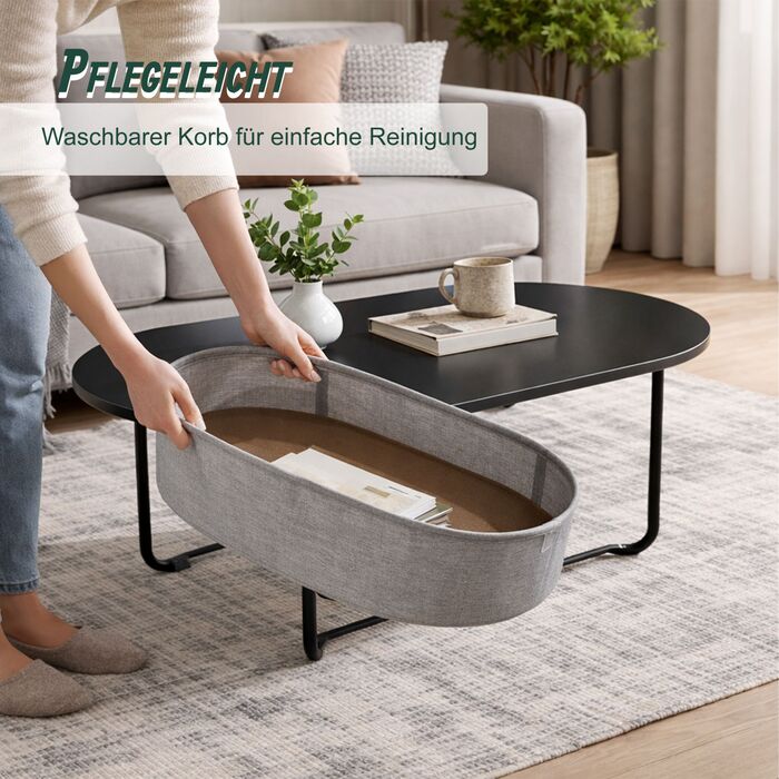 Столик журнальний Relaxdays овальної форми з місцем для зберігання