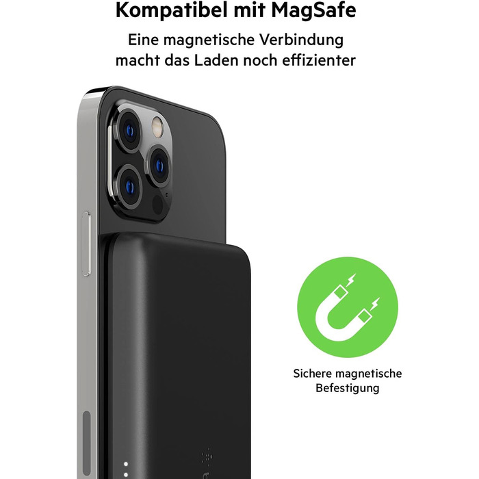 Сумісний з MagSafe, iPhone 16, USB-C, 2500 мАг, чорний, 2.5K