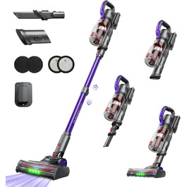 AlloyMove Cordless Vacuum Cleaner - 45000Pa Suction, 450W, 60-Minute Runtime, Lightweight with LED Light & Anti-Tangle Brush - Quiet 65dB, Ideal for Pet Hair, Carpets & Hard Floors