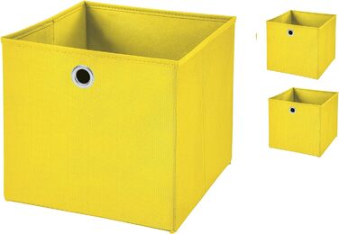 Кошик для зберігання Stick&Shine 3 шт. Складна коробка 32 x 32 x 32 см Кошик для полиць складний (жовтий)