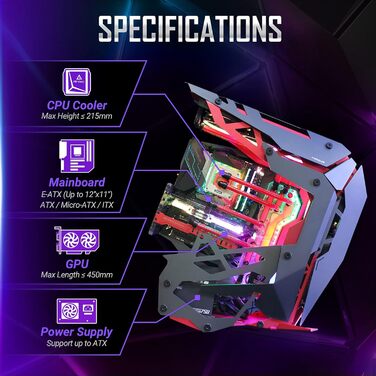 Ігровий корпус Antec Torque Midi-Tower чорний/червоний, алюмінієвий, підтримка ATX/EATX/ITX/Micro ATX