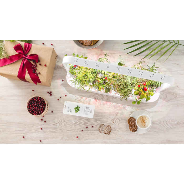 Click and Grow Indoor Garten: Розумний сад для вирощування зелені вдома з LED, 9 капсул (білий)