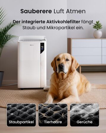 Електричний осушувач повітря Pro Breeze 20L - для приміщень до 35м², з функцією сушіння білизни, датчиком вологості, таймером та фільтром. Захист від плісняви. Керування через додаток.