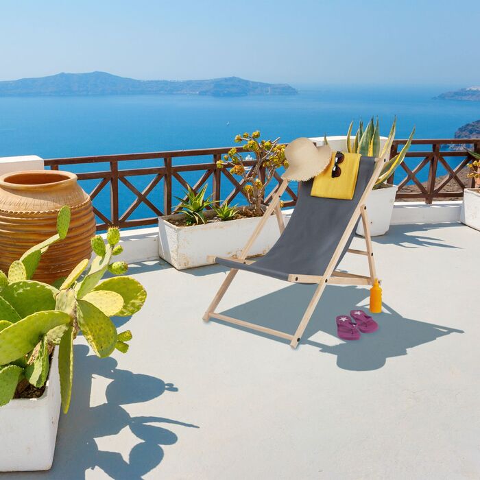 Розслаблюючий шезлонг Relaxdays з дерева, складаний