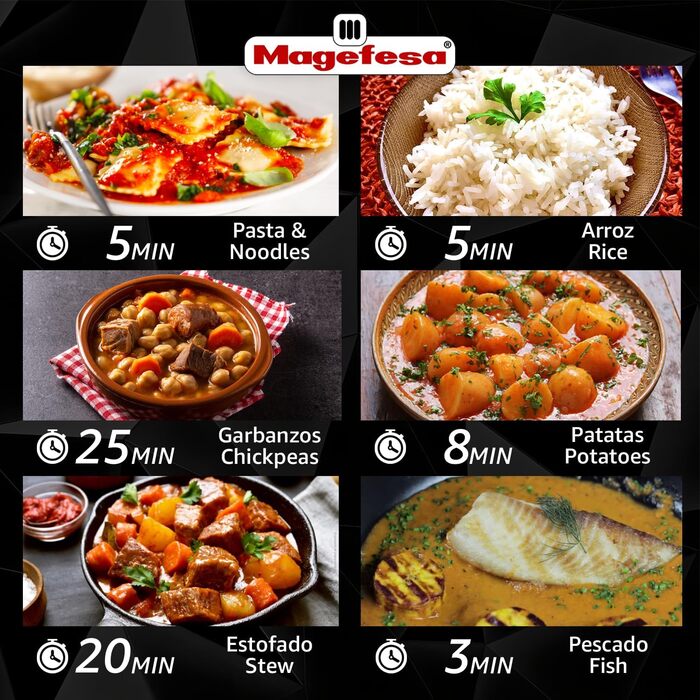 Набір сковорідок Magefesa Athenas 4+6L з корзиною та скляною кришкою, нержавіюча сталь 18/10, індукційне дно, термодифузійне дно