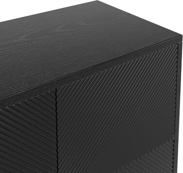 Комод з подвійними дверцятами та 3 висувними ящиками, 140x40x76 см (160x40x82 см), чорний