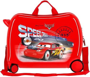 Дитяча валіза Disney Cars Speed Trails червона, 50x38x20 см, ABS, замок, 38л, 2.1кг, 4 колеса, ручна поклажа