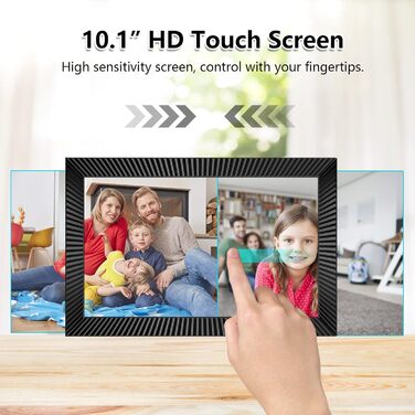 Цифровий фоторамка Frameo 10.1 дюймів з Wi-Fi, датчиком руху, 32GB пам'яті та сенсорним екраном
