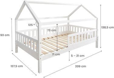 Дитяче ліжко TiCAA Ліжко Кей 120x200 Сосна біла