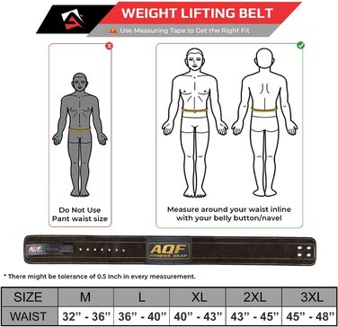 Пояс для важкої атлетики AQF шириною 10,2 см зі шкіряною підкладкою для силових тренувань, поперековий пояс із замшевою підкладкою товщиною 10 мм з пряжкою для тренувань, пояс для бодібілдингу для чоловіків і жінок 3XL чорний