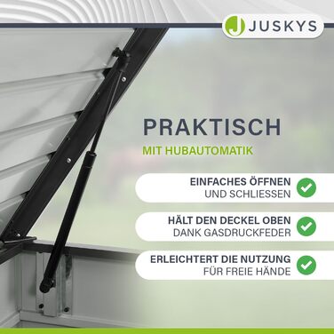 Ящик для зберігання вуличний Juskys Metall Limani 380л, водонепроникний, з замком, антрацит - для саду, подушок, меблів