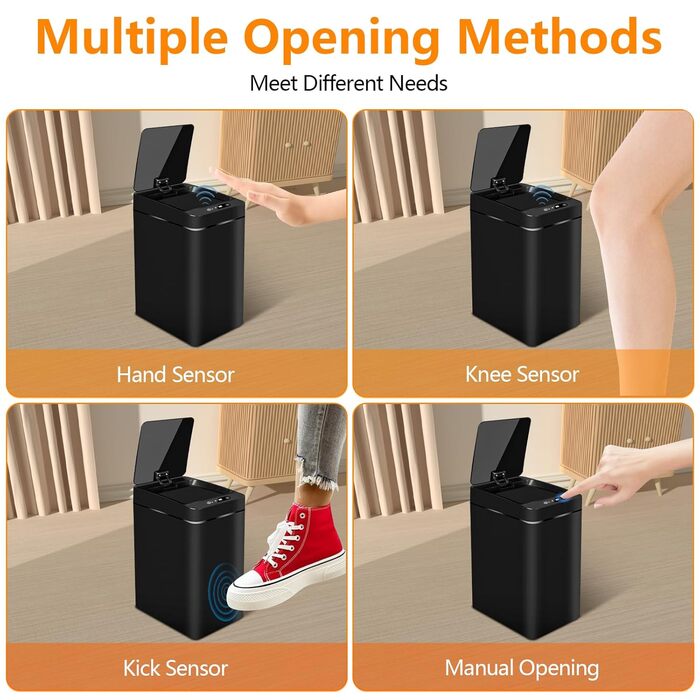 Набір відер для сміття автоматичний 12л 2шт Mavista Sensor - для кухні, ванної кімнати, офісу, гігієнічний, герметичний, сучасний дизайн