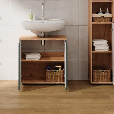 Підставка під раковину Vicco Grün/Goldkraft Eiche Irma, 60x59x30 см - шафка для ванної кімнати, 60 см