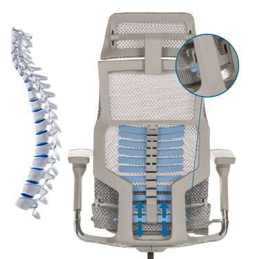 Офісний крісло / Крісло для керівника POFIT G GEN2 з сітчастою спинкою, світло-сірого кольору, hjh OFFICE