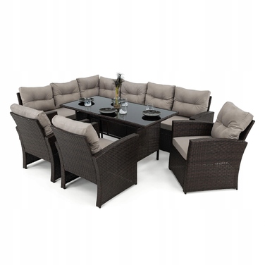 Комплект садових меблів із техноротанга EMWOmeble, сірий, 5 предметів