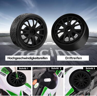 RC Машинка на радіокеруванні Drift Car 1:24, 4WD, 20 км/год, 2.4 GHz, LED, 2 акумулятори, чорна - для дітей