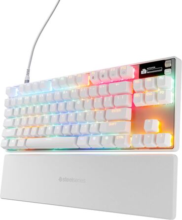 Клавіатура SteelSeries Apex Pro TKL Gen 3 - ігрова, механічна, Hall Effect, OmniPoint 3.0, QWERTZ (німецька/американська), бездротова, біла