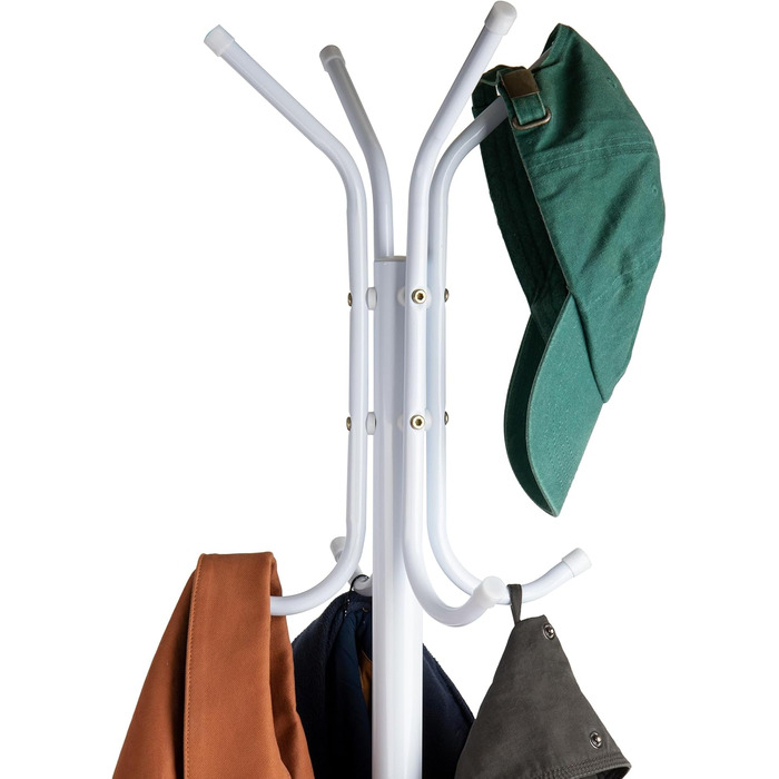 Вішалка для одягу Mind Reader Alloy Collection з 8 гачками, металева, біла, 14.75' x 16.5' x 69'