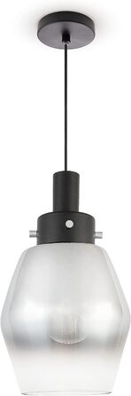 Підвісний світильник Підвісна лампа для вітальні Обідній стіл Скляний абажур Вінтажна лампа для їдальні Сучасний текстильний кабель E27, тип лампи Колір (хром, тип 2)