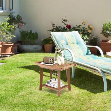 Двомісний стілець для душу HOMASIS з полицею, витримує до 170 кг, з HDPE, з 2 ручками та антиковзними накладками, для літніх людей та дорослих (колір: коричневий)