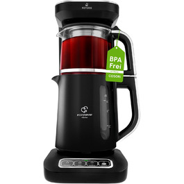 Чайоварка-робот Karaca Çaysever Pro 4-в-1: чайник, фільтр-кавоварка, 2500W, чорний/хром, з індикатором свіжості та голосовими підказками, об'єм 0,8 л (чайник) та 1,5 л (резервуар для води)