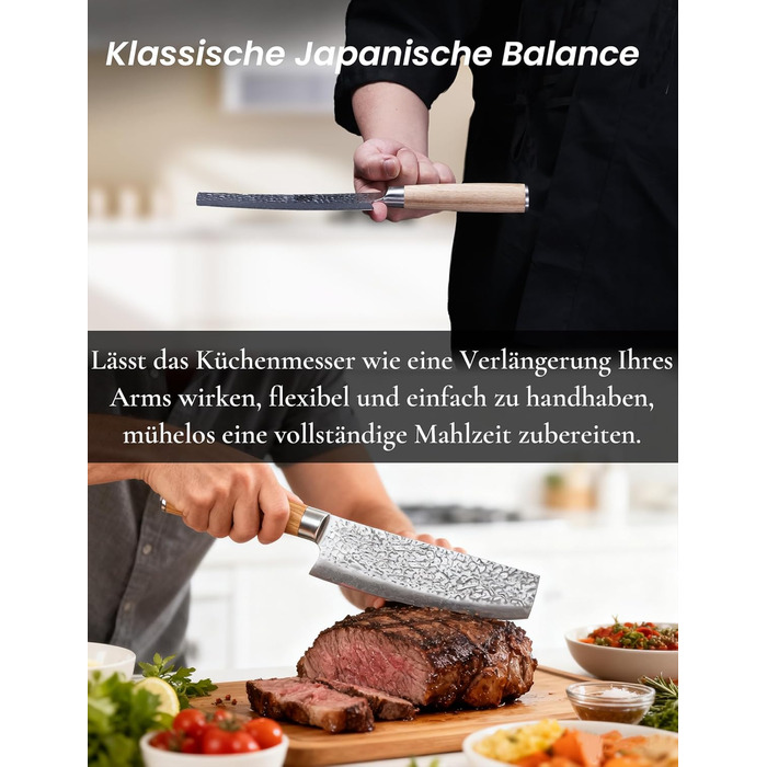 Японський ніж Сантоку 18 см з VG-10 сталі Дамаск, професійний кухонний ніж, ідеальний для дому та як подарунок (18 см Накірі)