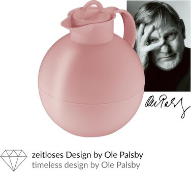 Термос Alfi Kugel 0.94л, 940 мл, Ash Rose - термоізоляційна керамічна колба, поворотний замок, дизайнерський, BPA-free