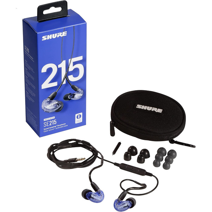 Навушники-вкладиші Shure SE215 Special Edition, знімний кабель, прозорий звук, фіолетовий