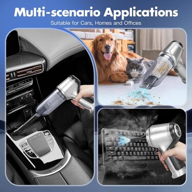 Акумуляторний ручний автомобільний пилосос WYRIAZA — потужний бездротовий міні-пилосос для авто та дому