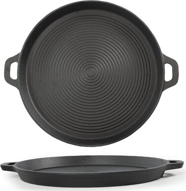 Чавунна плита Ø 40 см кругла вже запечена сковорода для барбекю для газового гриля вугільний гриль