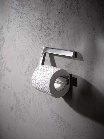 Тримач для туалетного паперу з металу, глянцевий хромований, відкритої форми, тримач для туалетного паперу для ванної кімнати та гостьового туалету, Edition 400