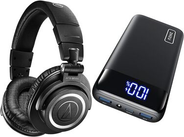 Бездротові навушники Audio-Technica M50xBT2 чорні, Bluetooth, в т.ч. Power Bank на 20000 мАг