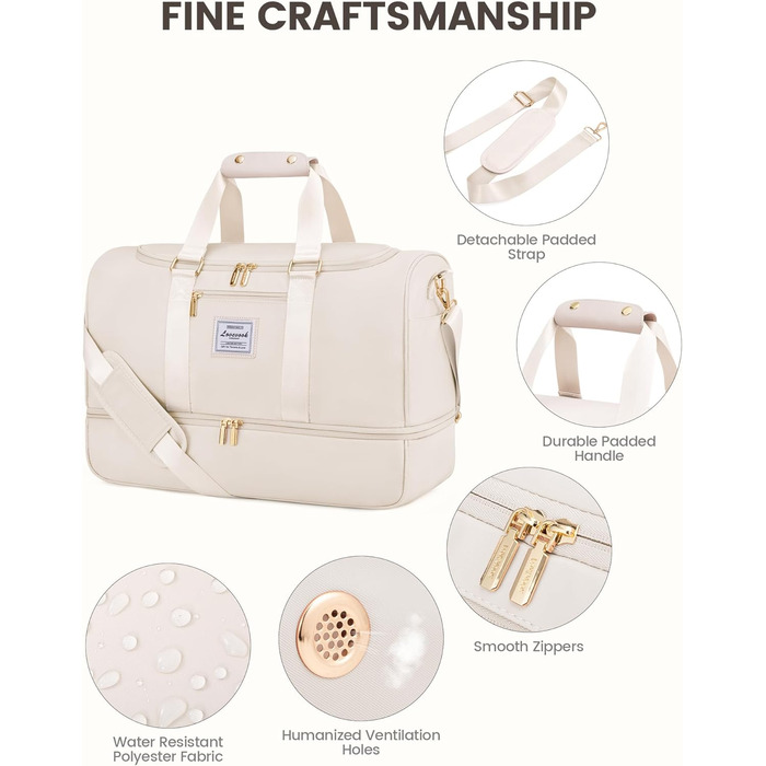 Спортивна сумка LOVEVOOK: дорожня, для вихідних, з відділенням для взуття та мокрих речей, водонепроникна, для пляжу, сауни, ручної поклажі, зелена (M, світло-блакитний)