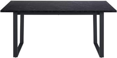 AC Design Furniture Albert – обідній стіл для 6 осіб, 160x90 см, чорний мармур, металеві ніжки