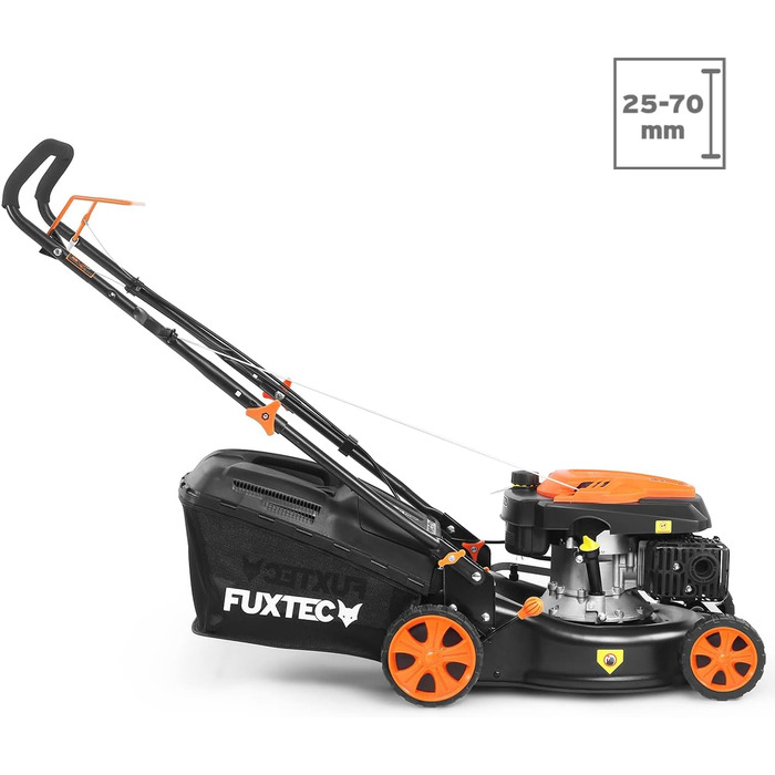 Бензинова газонокосилка FUXTEC FX-RM4646ECO 3в1 • 3,5PS, 2,6kW, 46см ширина зрізу, 50л травосбірник, мульчування, викид ззаду