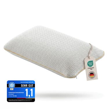 Ортопедична подушка для шиї Air Comfort Flow+ з дихаючим чохлом, піна з пам'яті, 60x40x15 см