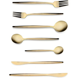 Набір столових приборів Karaca Elegance (84 шт.) з нержавіючої сталі, для посудомийної машини, Orion Gold