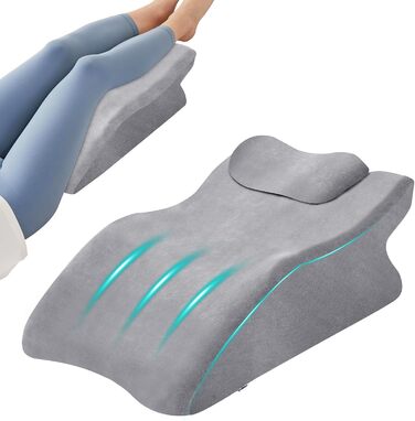 Ортопедична подушка Zepphi для ніг та спини з Memory Foam - для комфортного сну та відпочинку вдома (сіра)