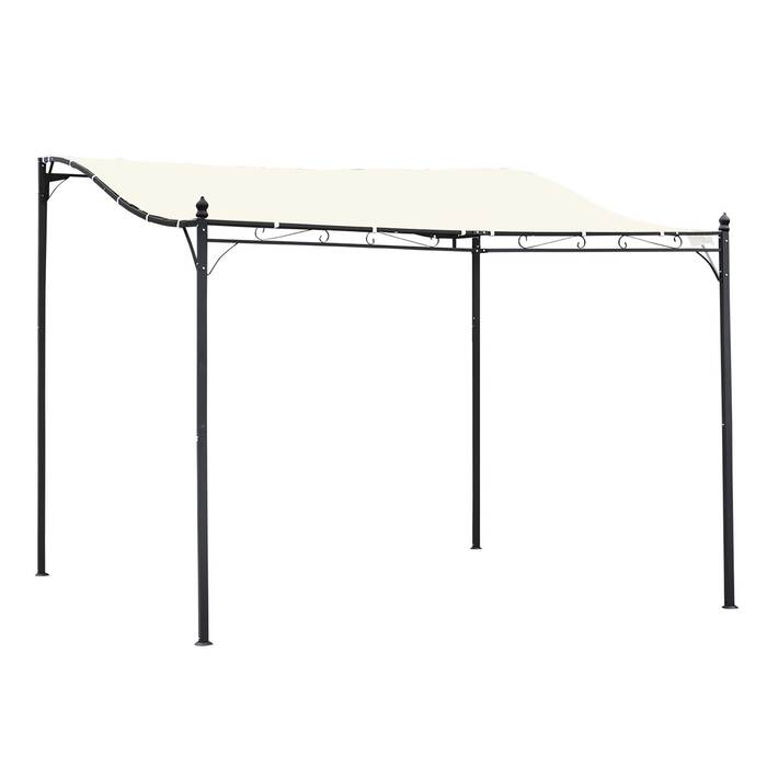 Намет з навісом для садової альтанки Outsunny Pergola металевий, кремовий, 297x297см| Аосом