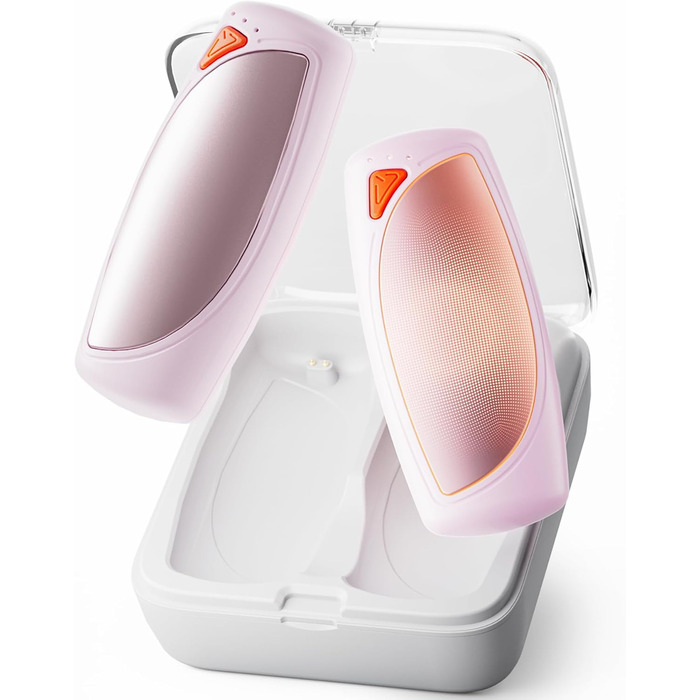 Електричні грілки для рук COTOP, 2 шт. з зарядним кейсом, 14000 мАг, 3 режими нагріву до 56°C, для катання на лижах, кемпінгу, рожеві