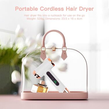 Портативний фен 15000 мАг з холодним та гарячим повітрям, USB-зарядка, для подорожей, бізнесу, кемпінгу, студентського житла, квартири (білий)