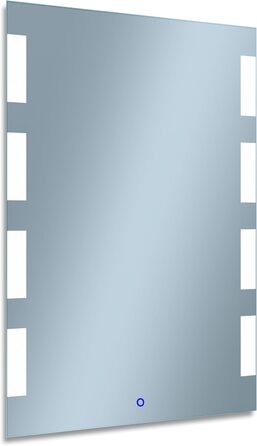 Дзеркало для ванної кімнати 50x70 см з підсвічуванням LED, сенсорний вимикач, бічне підсвічування