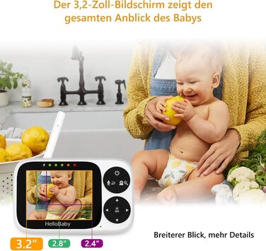 Радіоняня HelloBaby з камерою та екраном 3.2