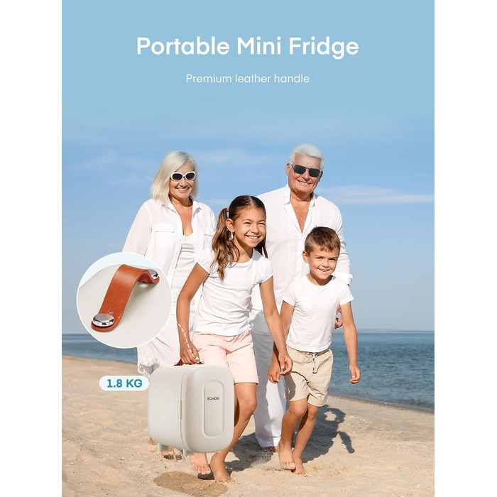 Міні холодильник FOHERE 5 літрів, USB живлення, 220V/12V, для напоїв та догляду за шкірою, білий