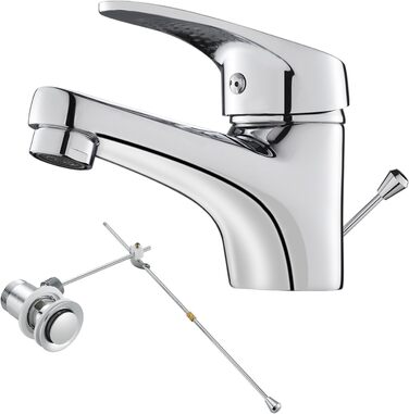 Змішувач для ванної кімнати з витяжною штангою, однорідний змішувач, хромований, з витяжною штангою, для ванної кімнати, з сифоном