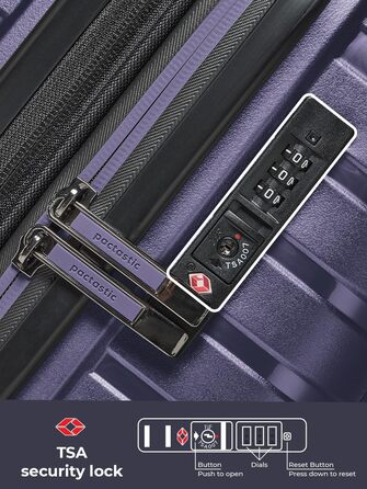 Набір валіз Pactastic 3 шт. з поліпропілену | Розширюваний, 4 колеса, TSA-замок | Для жінок та чоловіків (Collection 04)