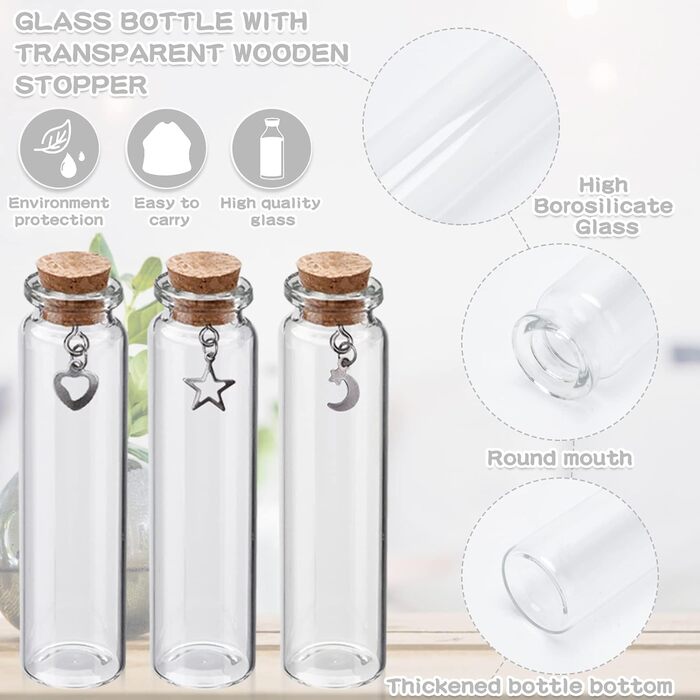 Пляшечки для спецій Amzeeniu скляні з пробками 40 шт 20 мл