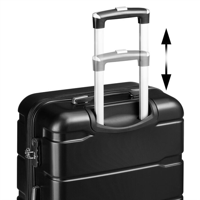 Набір валіз Zelsius 4 шт., чорний | ABS валізи з кодовим замком, 4 колеса та внутрішній роздільник | Набір валіз 4 шт., тріумф, велика валіза, набір багажу, ручна валіза чорна 4 шт.