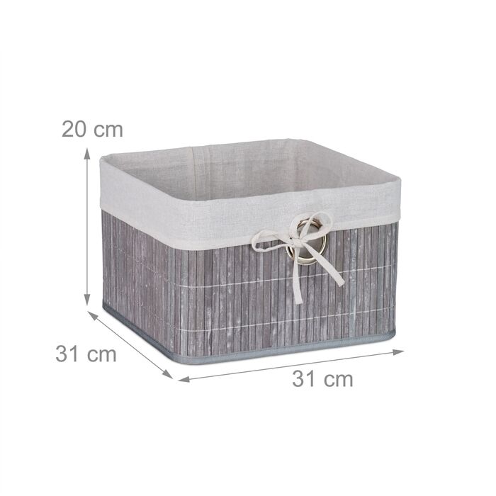 Набір кошиків для зберігання Relaxdays з бамбука